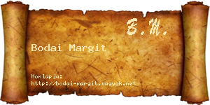 Bodai Margit névjegykártya